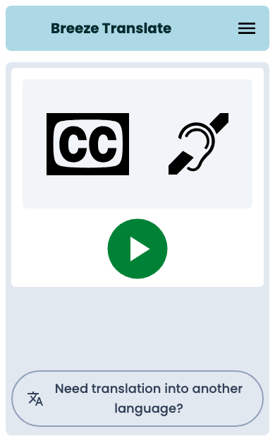 Caption-first landing screen