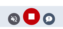 Bottom control buttons — audio, stop, and feedback