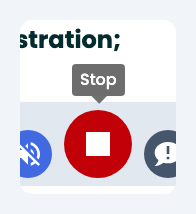 The red Stop button