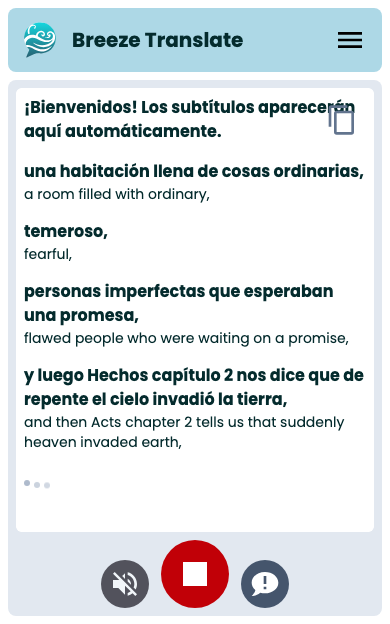 Captions showing translation and original text