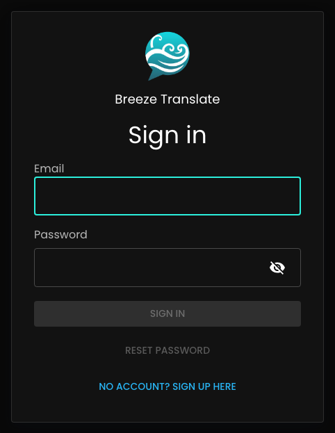 Control panel sign-in card